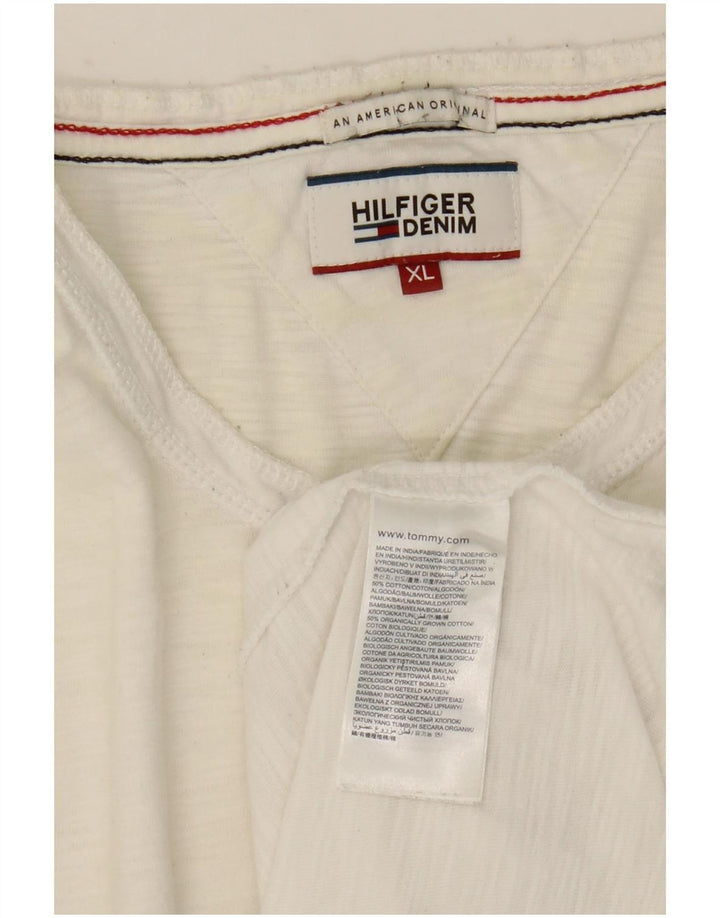 Tommy Hilfiger Herre Top Langærmet XL Hvid Bomuld