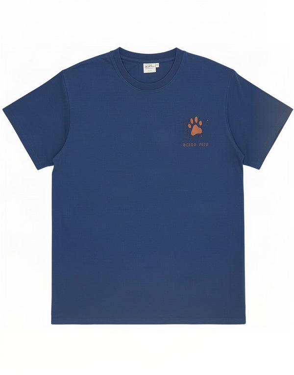 Weird Fish Herre grafisk T-shirt top 3XL marineblå bomuld