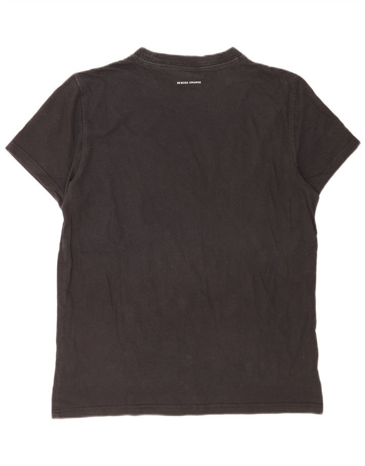 Hugo Boss Herre grafisk T-shirt Top Stor sort bomuld