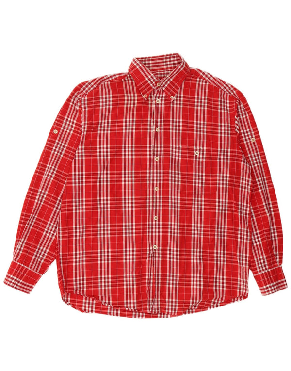 Wampum Mens Shirt Large Red Check Cotton