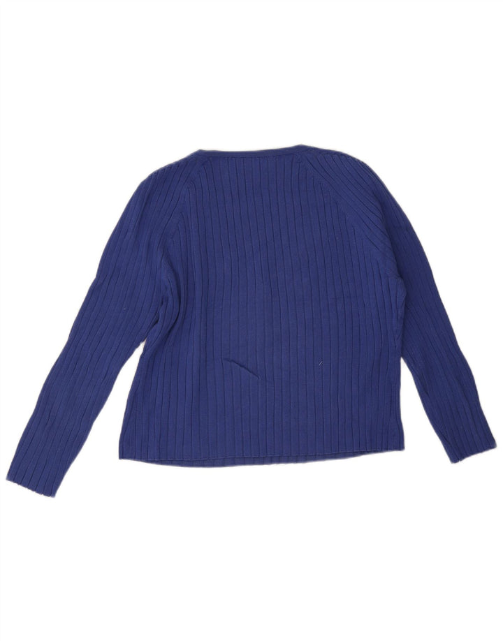 Zara Dame Top 3/4 ærmer UK 20 2XL Blå Viscose