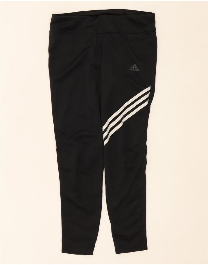 ADIDAS Womens Aeroready Crop Leggings UK 16 Large  Black Polyester Vintage Adidas and Second-Hand Adidas from Messina Hembry 