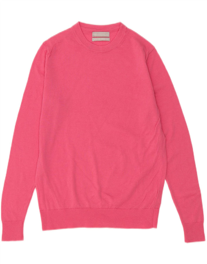 MARKS & SPENCER Womens Crew Neck Jumper Sweater UK 10 Small  Pink Vintage Marks & Spencer and Second-Hand Marks & Spencer from Messina Hembry 