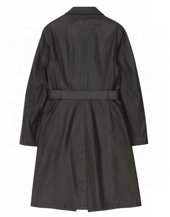 Vintage læderfrakke til kvinder UK 10 Small Black