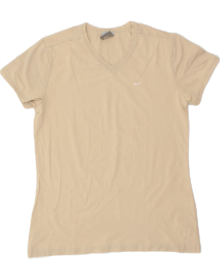 NIKE Womens T-Shirt Top UK 14/16 Large Beige Vintage Nike and Second-Hand Nike from Messina Hembry 