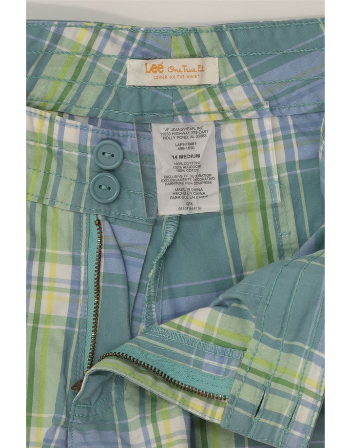 LEE Womens Casual Shorts US 14 XL W36  Blue Check Cotton Vintage Lee and Second-Hand Lee from Messina Hembry 