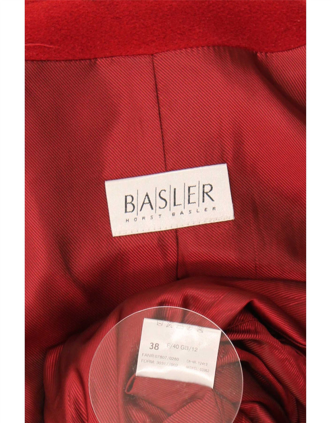 Basler Dame Overfrakke UK 12 Medium Rød Uld