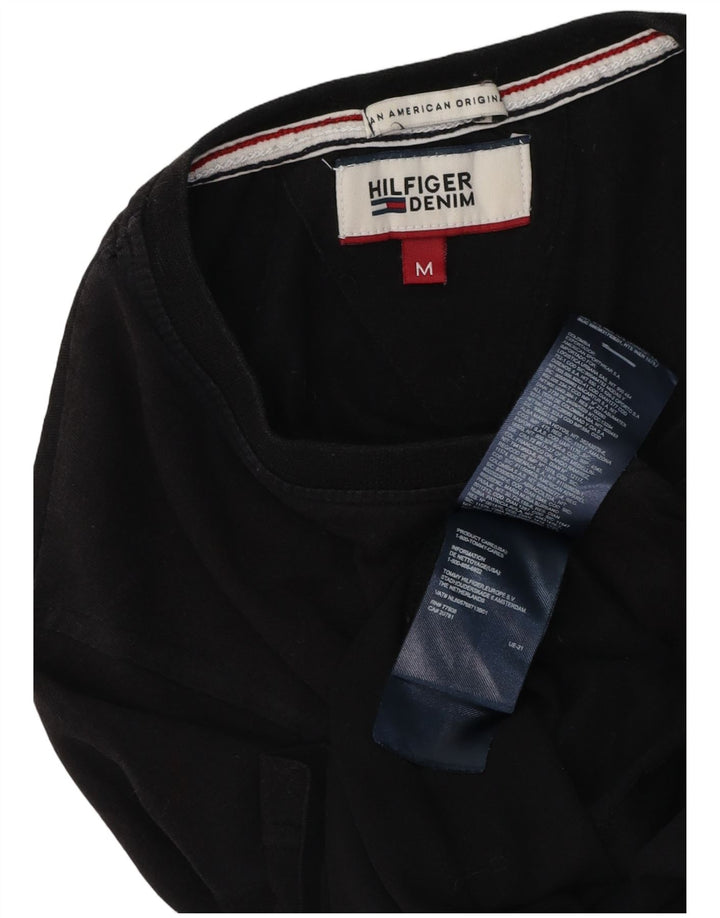 Tommy Hilfiger Herre T-Shirt Top Medium Sort Bomuld