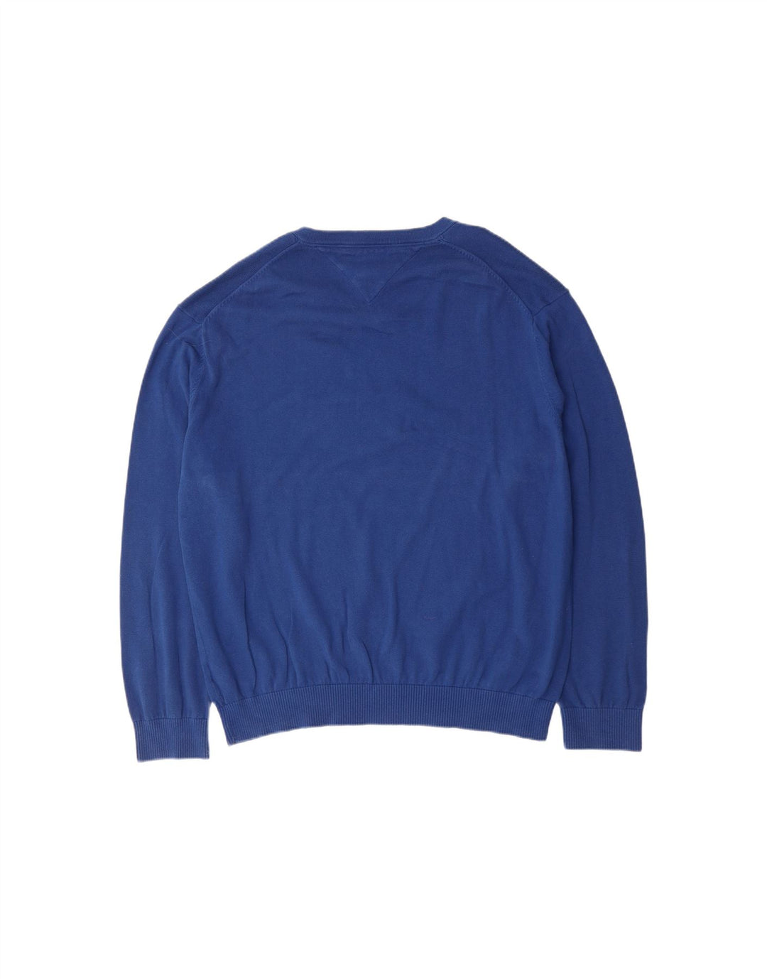 TOMMY HILFIGER Mens V-Neck Jumper Sweater 2XL Blue Cotton