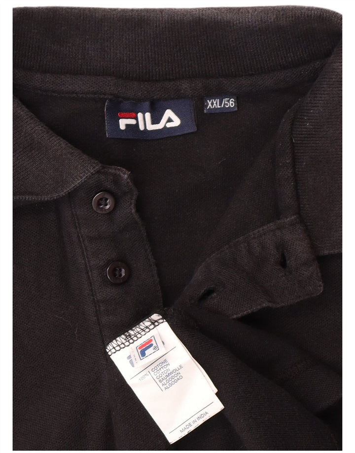 FILA Mens Polo Shirt IT 56 2XL Black Cotton