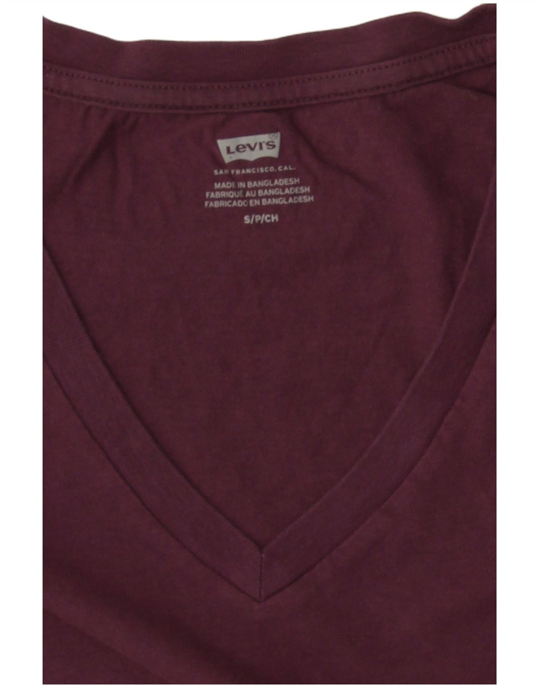 Levi's Dame T-Shirt Top UK 10 Small Burgundy