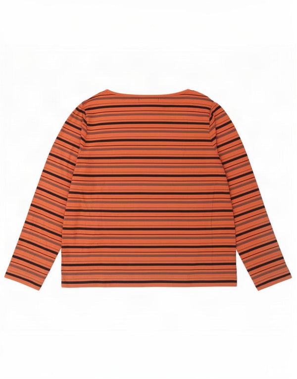 Weird Fish Dame Top Langærmet UK 22 3XL Orange Stribet Bomuld