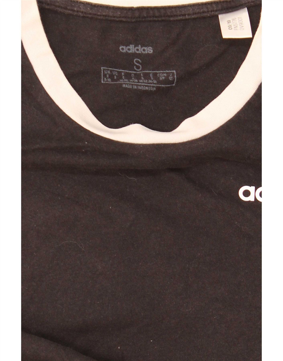Adidas Dame T-Shirt Top UK 8/10 Lille Sort