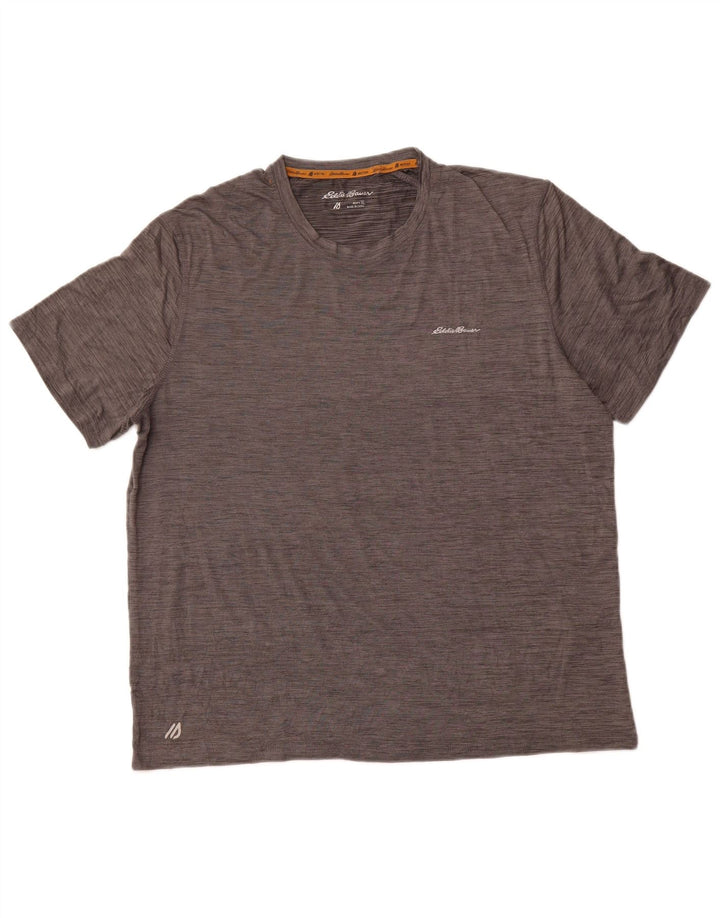 EDDIE BAUER Herre T-Shirt Top XL Grå Flecked