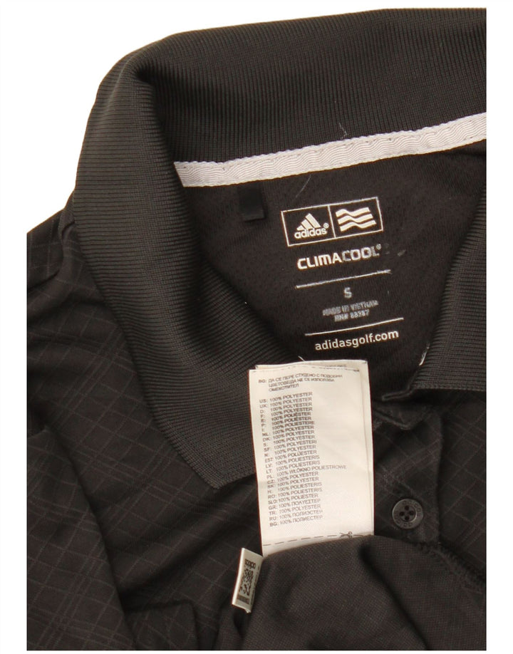 ADIDAS Dame Climacool Polo Shirt UK 10 Lille sort geometrisk polyester