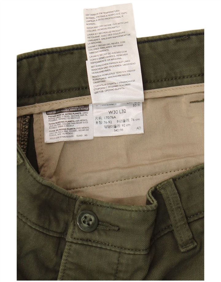 DOCKERS Herre Khakis Skinny Chino Bukser W30 L32 Grøn Bomuld