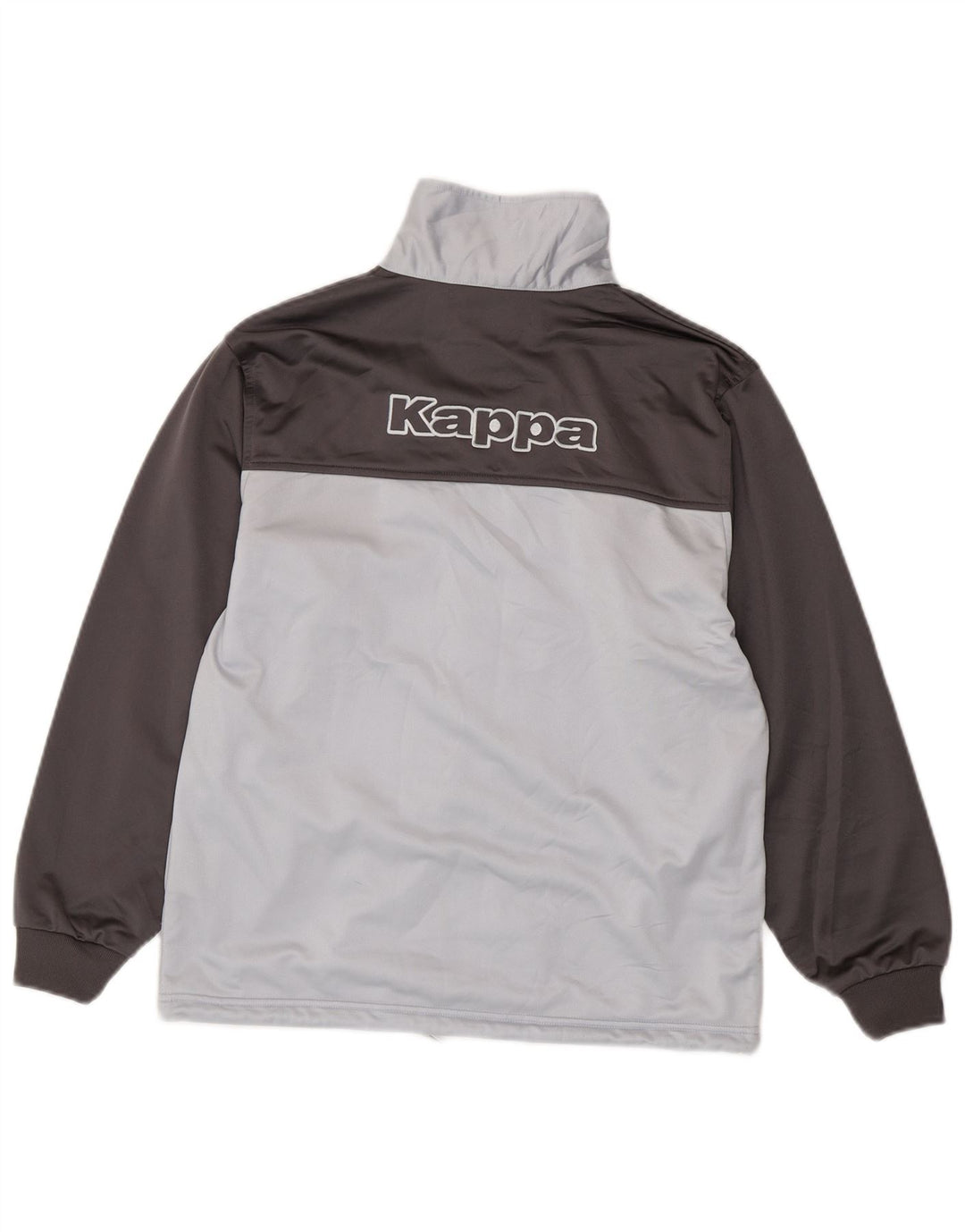 KAPPA Boys Graphic Tracksuit Top Jacket 12-13 Years XL Grey Colourblock