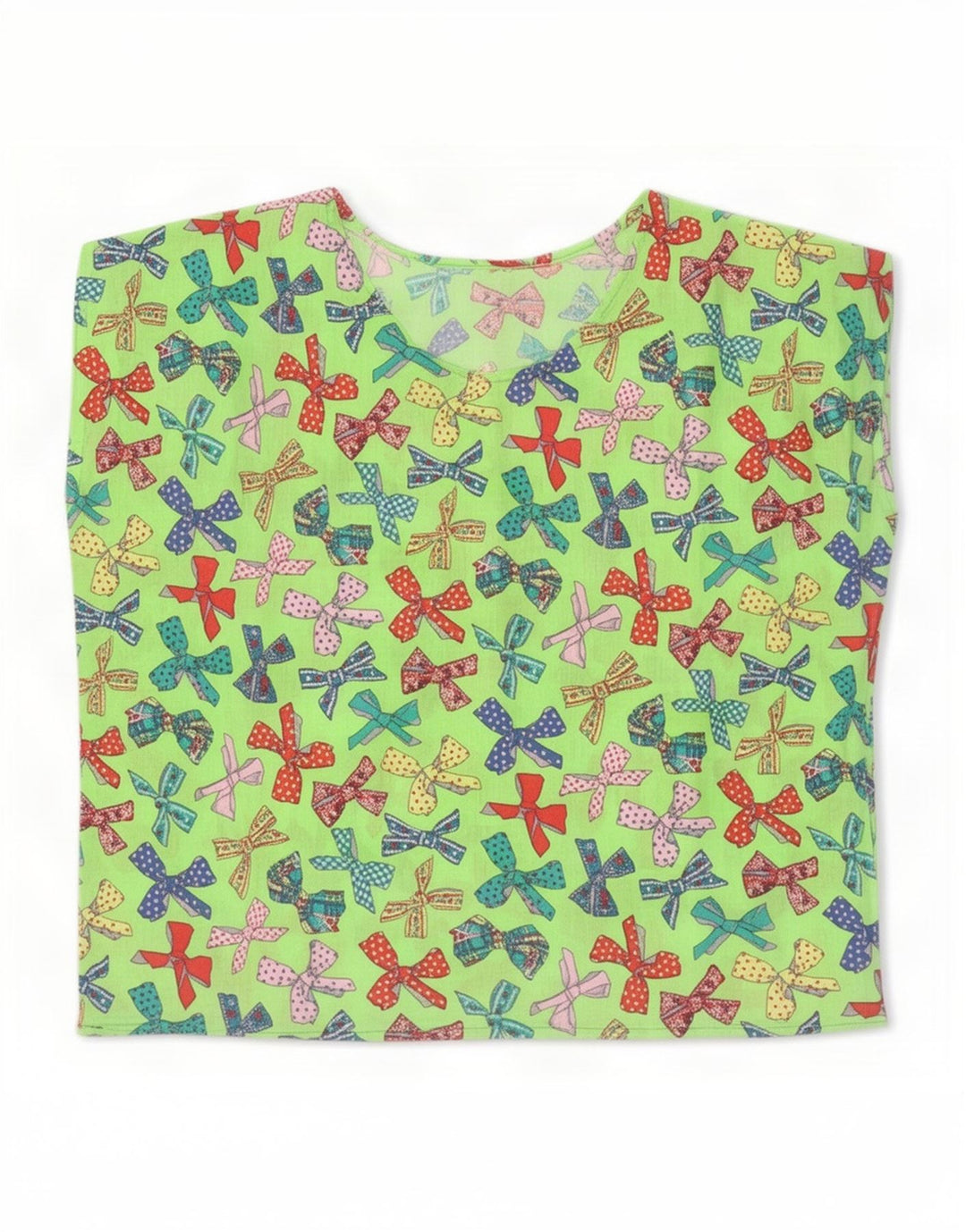 Vintage kvinders abstrakt mønster T-shirt top UK 16 Large Green