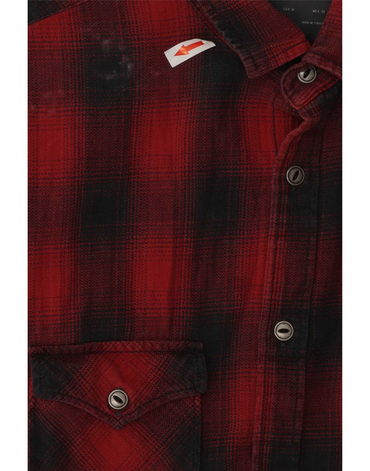 Zara Herre Ærmeløs Regular Fit Flanelskjorte Medium rød ternet