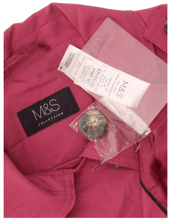 Marks & Spencer Trench Coat til kvinder UK 16 Large Pink Polyester