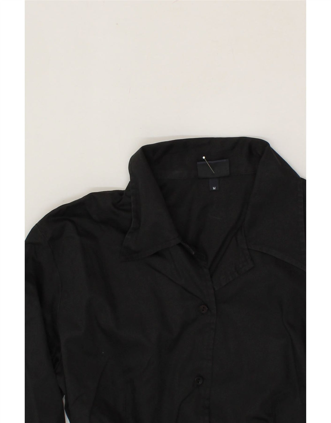 TRUSSARDI JEANS Womens Shirt UK 12 Medium Black Cotton Vintage Trussardi Jeans and Second-Hand Trussardi Jeans from Messina Hembry 