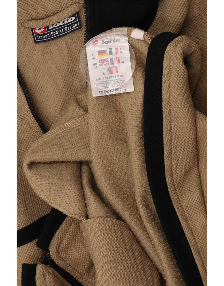 Lotto Dame træningsdragt Top Jacket UK 14 Large Beige Colourblock Polyester