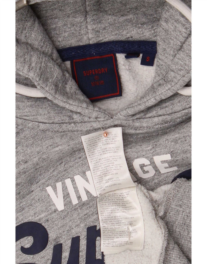Superdry Grafisk hættetrøje til mænd, lille grå flækket bomuld