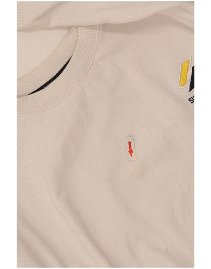 Superdry Sweatshirt Jumper til kvinder UK 14 Stor hvid bomuld