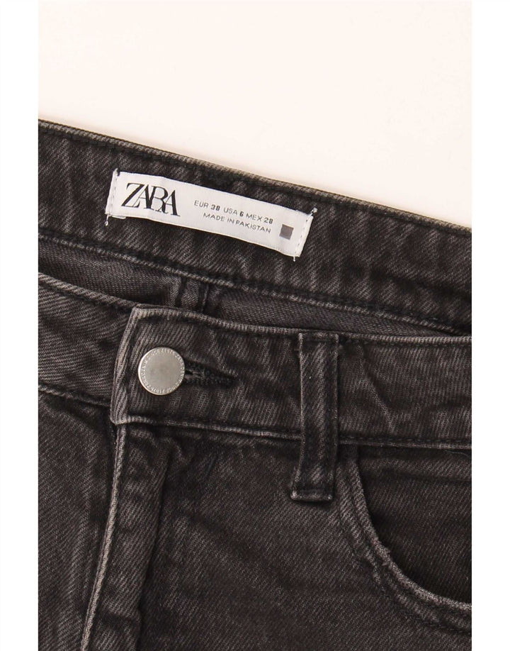 Zara Dame Jeans med høj talje EU 38 Small W28 L27 Grå