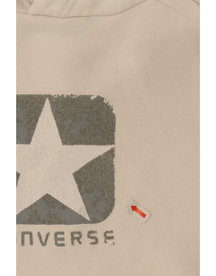 Converse Grafisk hættetrøje til mænd Medium Off White Bomuld