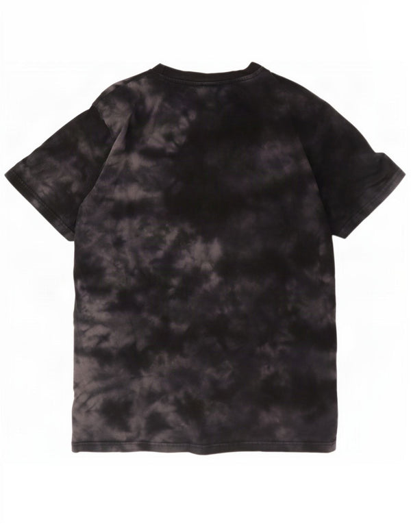 Ellesse Womens Grafisk T-Shirt Top UK 12 Medium Black Tie Dye Bomuld