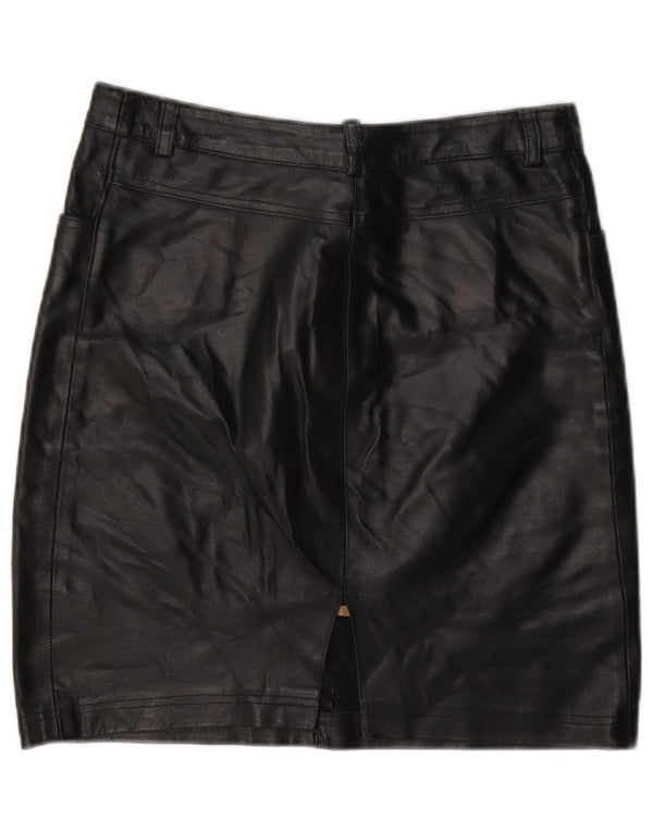 Vintage dame lædernederdel Medium W28 Sort