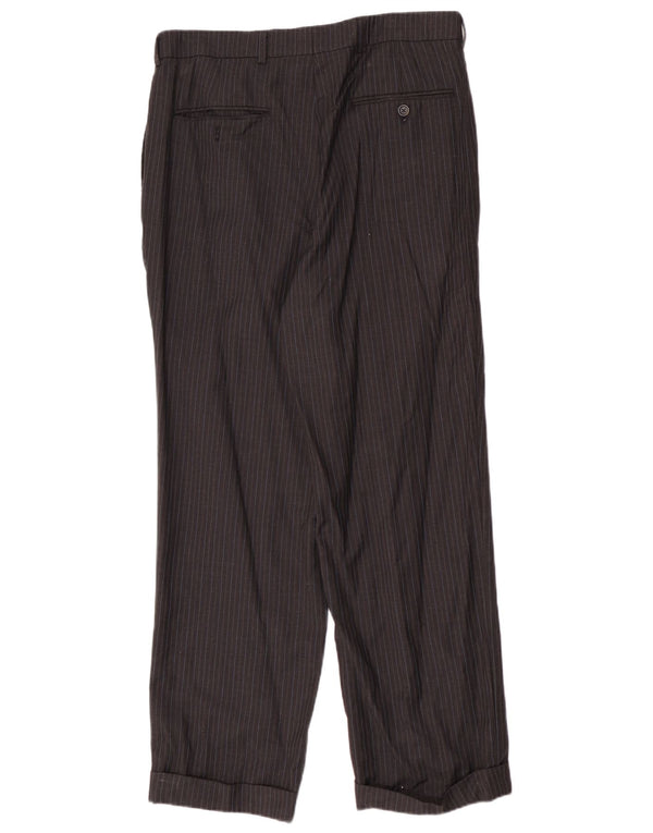 Nautica Herre Pegged Suit Trousers W34 L30 Black Pinstripe Wool