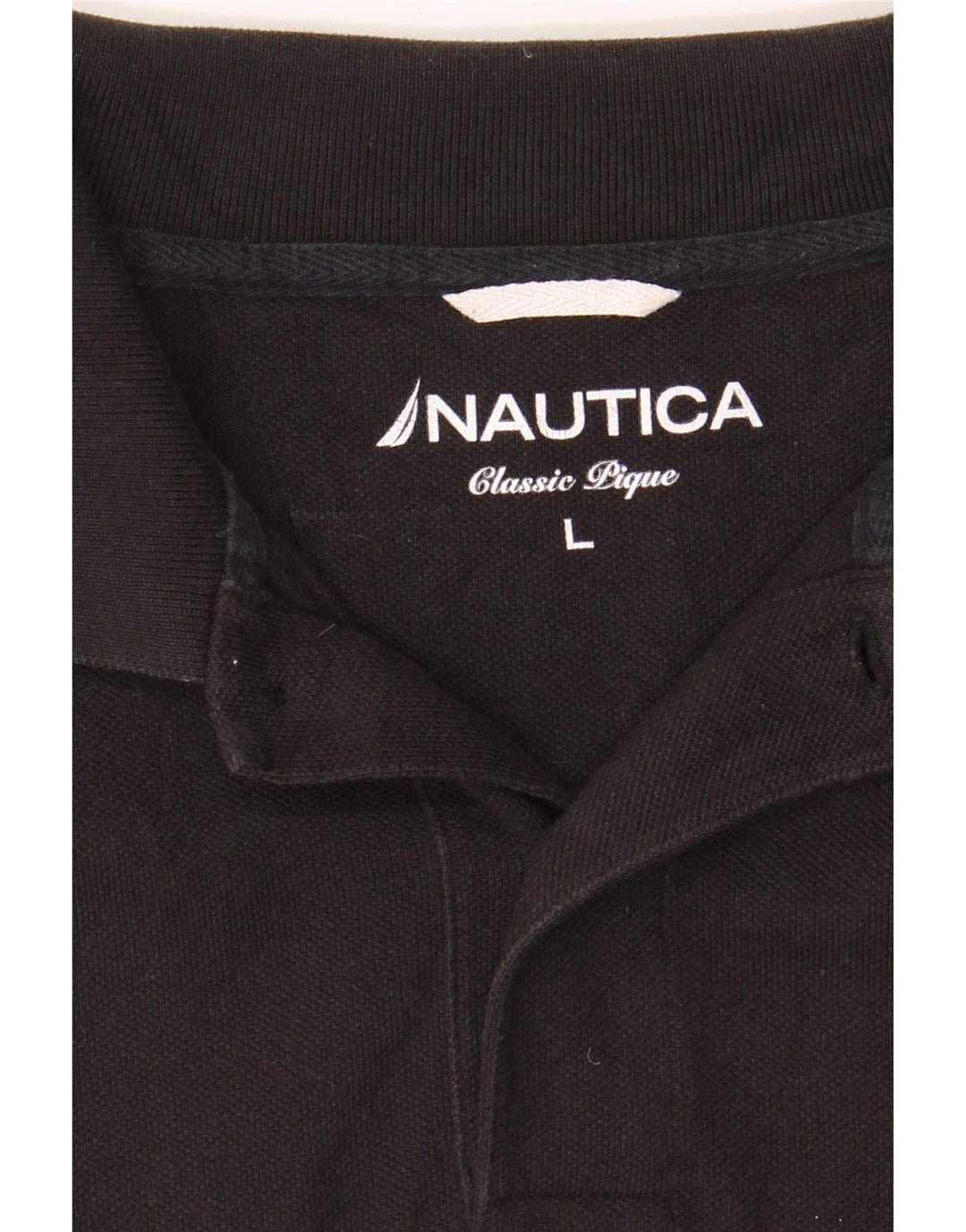 NAUTICA Mens Polo Shirt Large Black Cotton Vintage Nautica and Second-Hand Nautica from Messina Hembry 