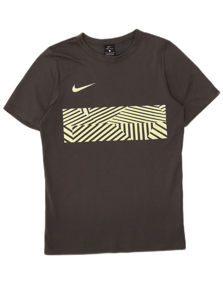 NIKE Herre Dri Fit grafisk T-shirt top lille grå polyester