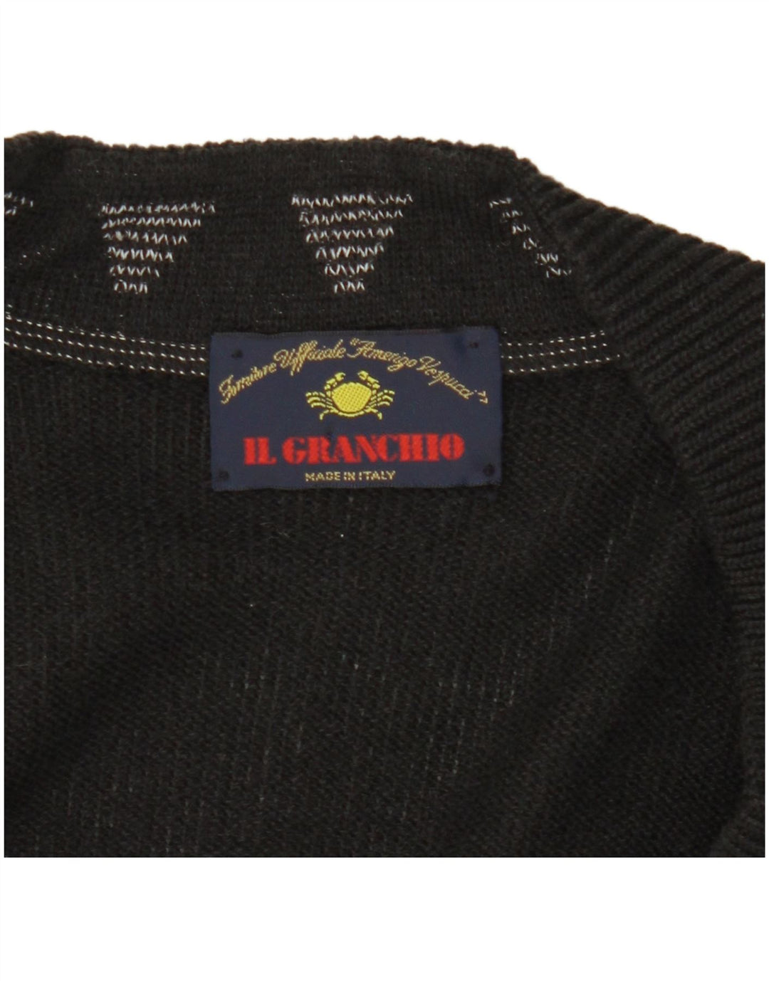 Il Granchio Herre Cardigan Sweater XL Sort Geometrisk