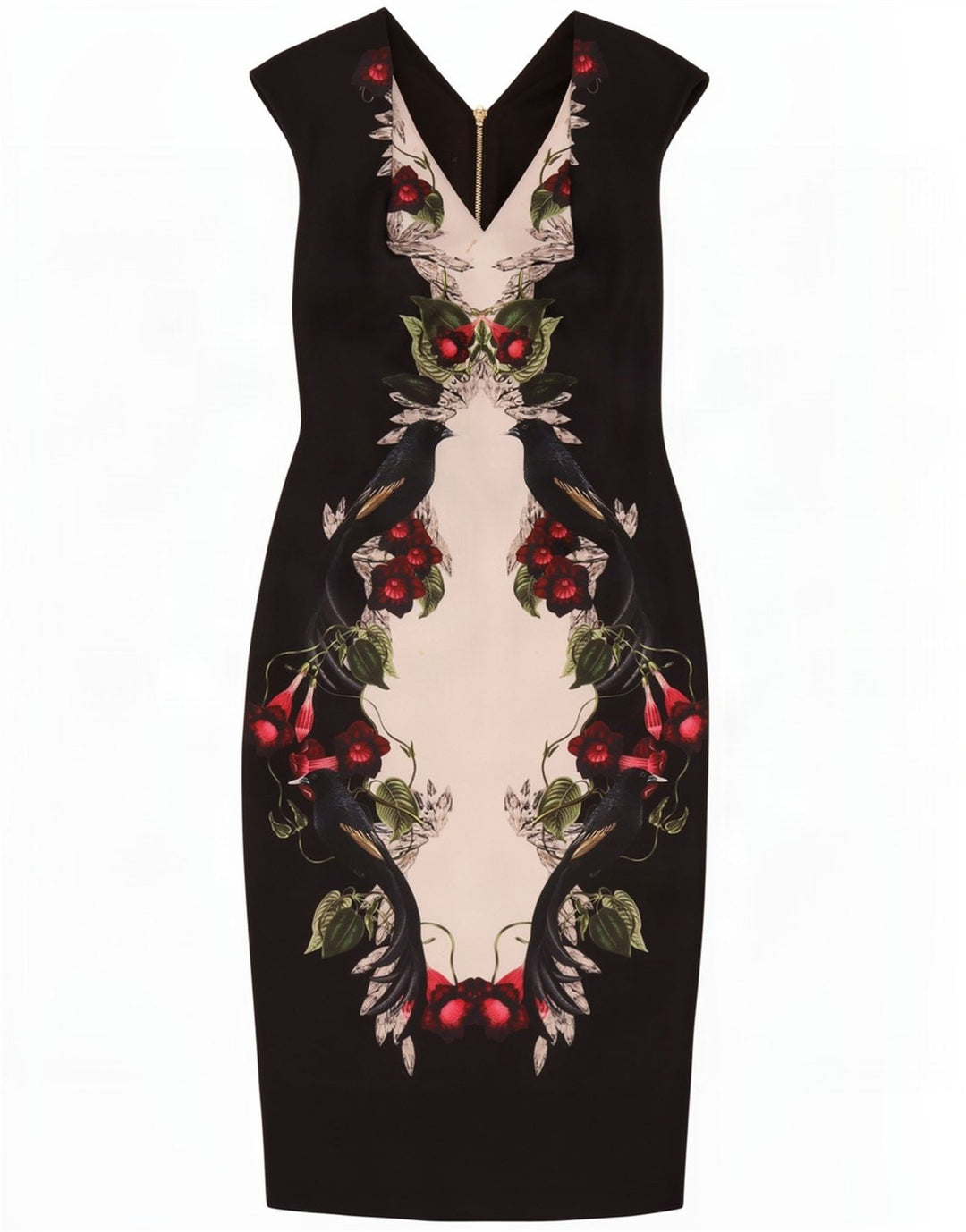 Ted Baker Dame Ærmeløs Bodycon Kjole Størrelse 2 Small Black Floral