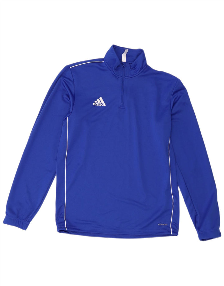 Adidas Herre Aeroready Zip Neck Pullover Træningsdragt Top Medium Blue Polyester