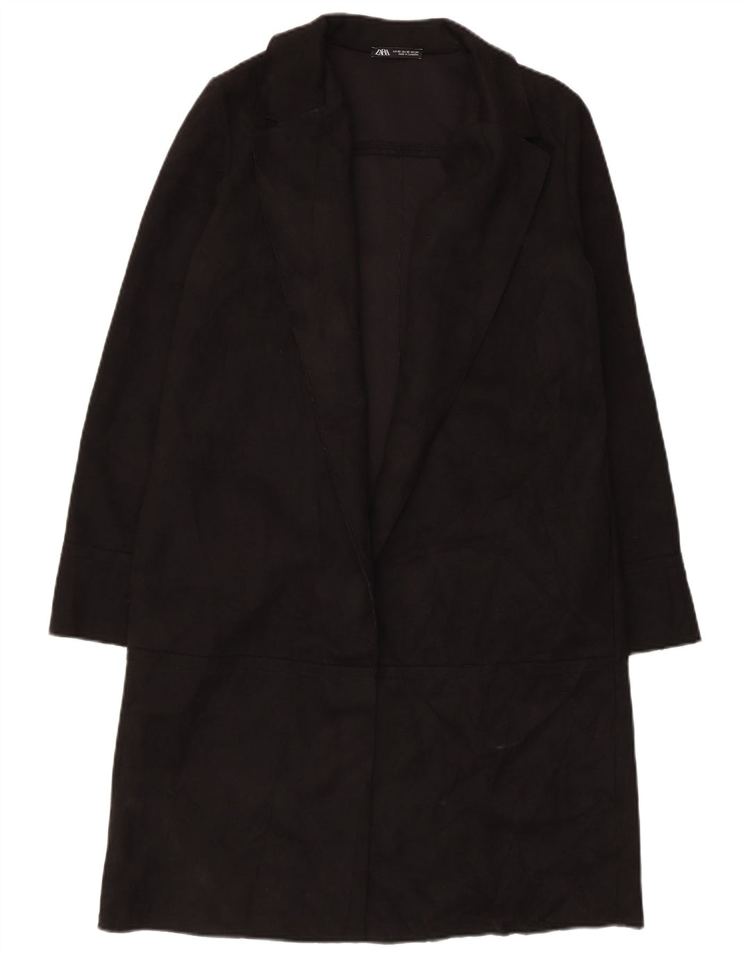 Zara Womens Open Overcoat UK 6 XS Sort