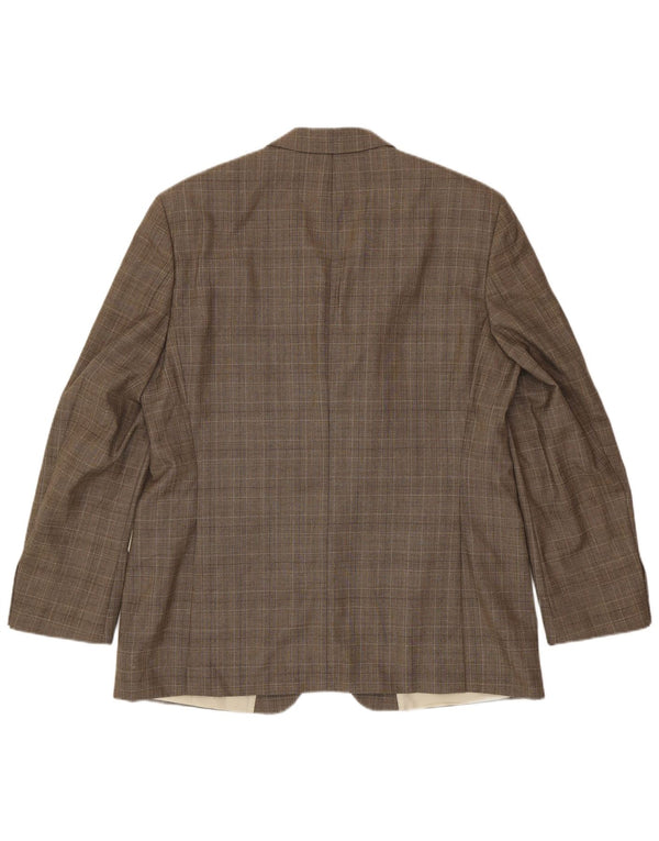 Hugo Boss Herre 3-knaps blazerjakke EU 56 3XL brun ternet jomfruuld