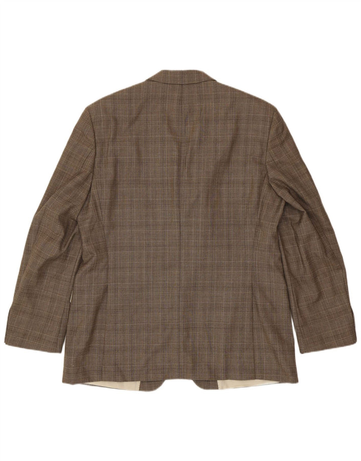 Hugo Boss Herre 3-knaps blazerjakke EU 56 3XL brun ternet jomfruuld