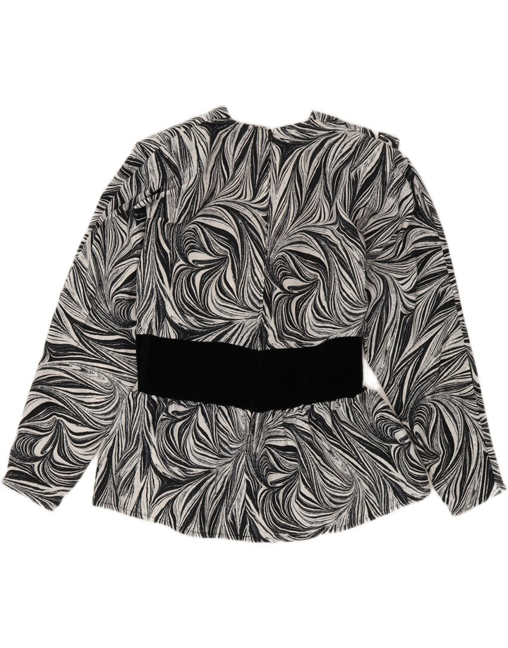 EGON VON FURSTENBERG Womens Abstract Pattern Blouse Top IT 44 Medium Grey Vintage Egon Von Furstenberg and Second-Hand Egon Von Furstenberg from Messina Hembry 