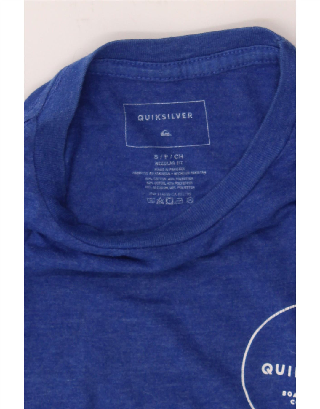 QUIKSILVER Mens Regular Fit Graphic T-Shirt Top Small Blue Cotton Vintage Quiksilver and Second-Hand Quiksilver from Messina Hembry 