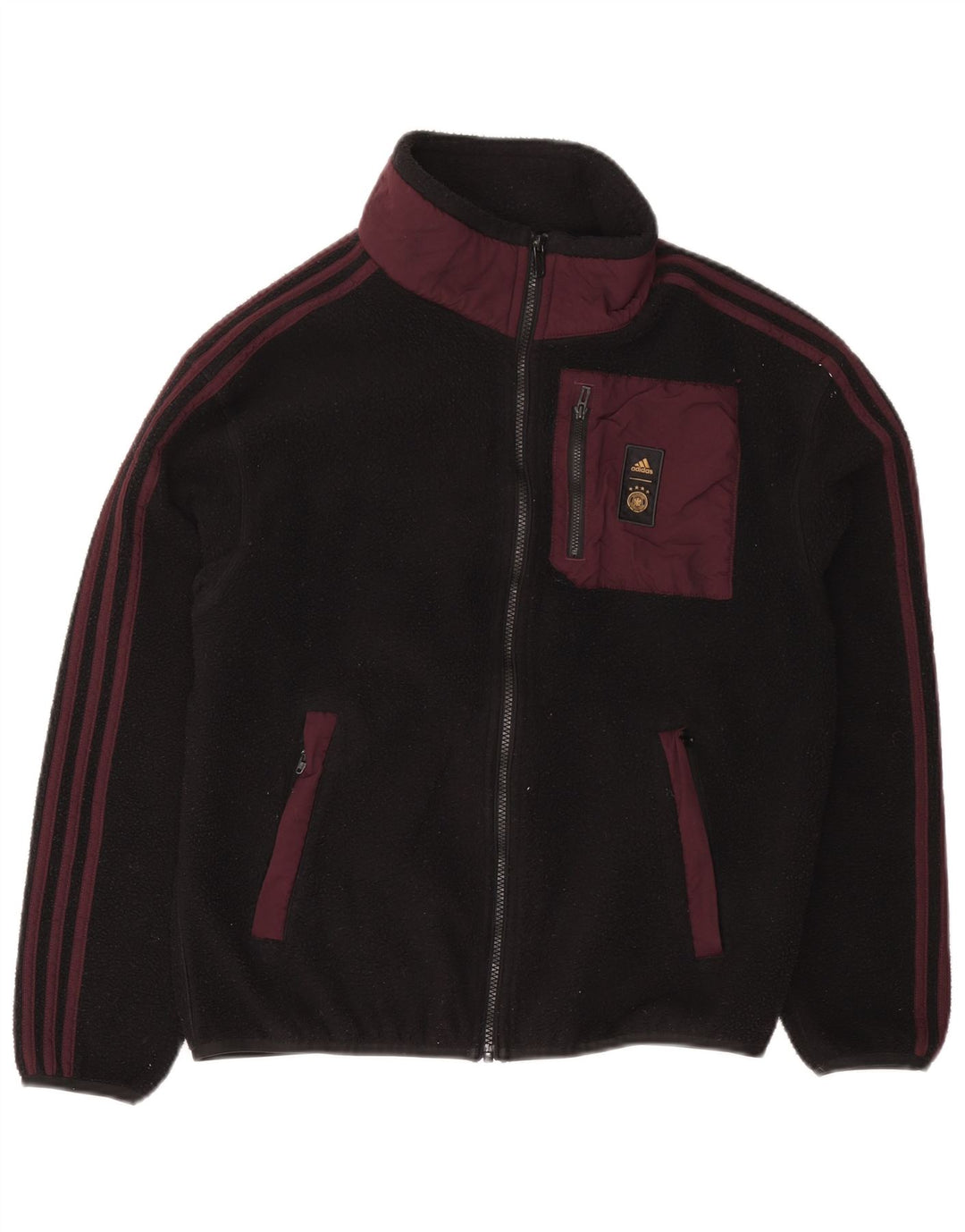 Adidas Fleecejakke til mænd UK 36 Small Black Colourblock Polyester