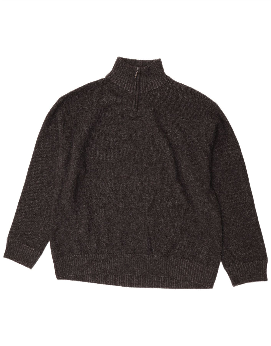Marks & Spencer Herre sweater med lynlåshals XL Grå lammeuld