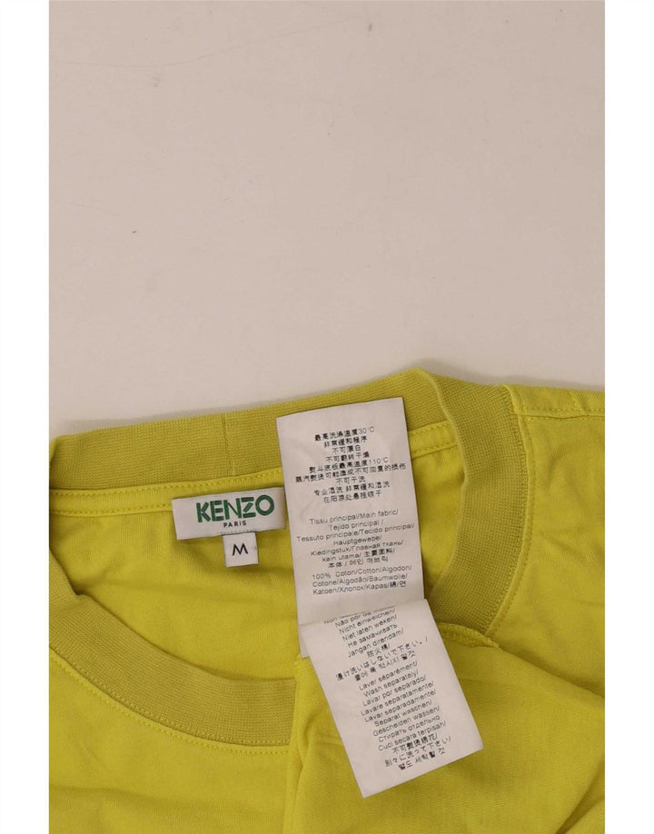 Kenzo Herre grafisk T-shirt Top Medium Gul Bomuld