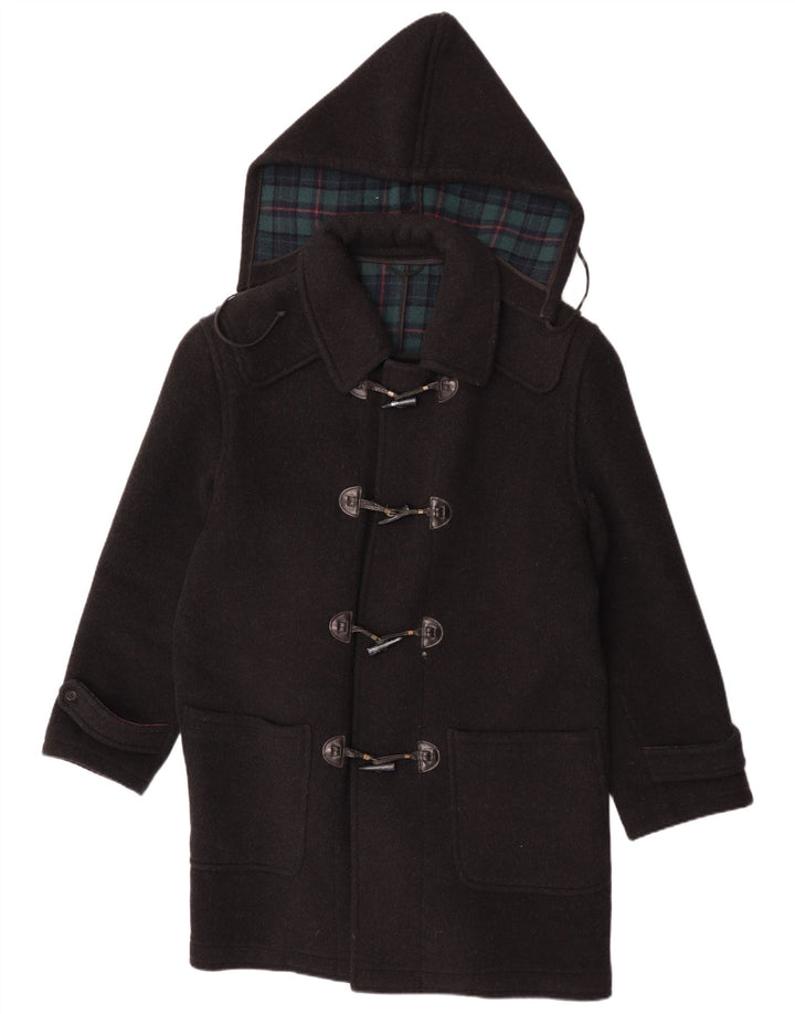 Pierre Cardin Herre Hooded Duffel Coat IT 48 Medium Black Check Wool