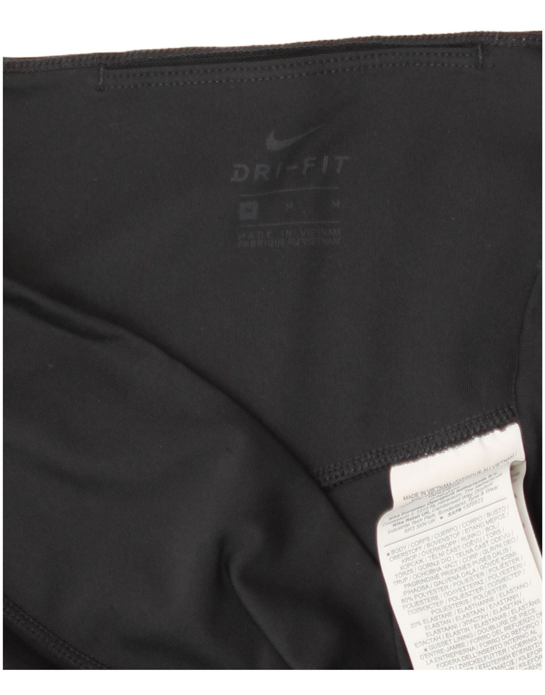 Nike Dame Dri Fit Grafiske Leggings UK 12 Medium Sort Polyester
