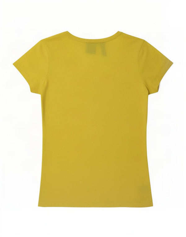 G-Star Dame Kortærmet Almindelig T-Shirt Top UK 10 Lille Gul Bomuld