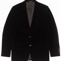 Zara Herre 2-knaps Velour Blazer Jakke EU 50 Medium Sort Bomuld